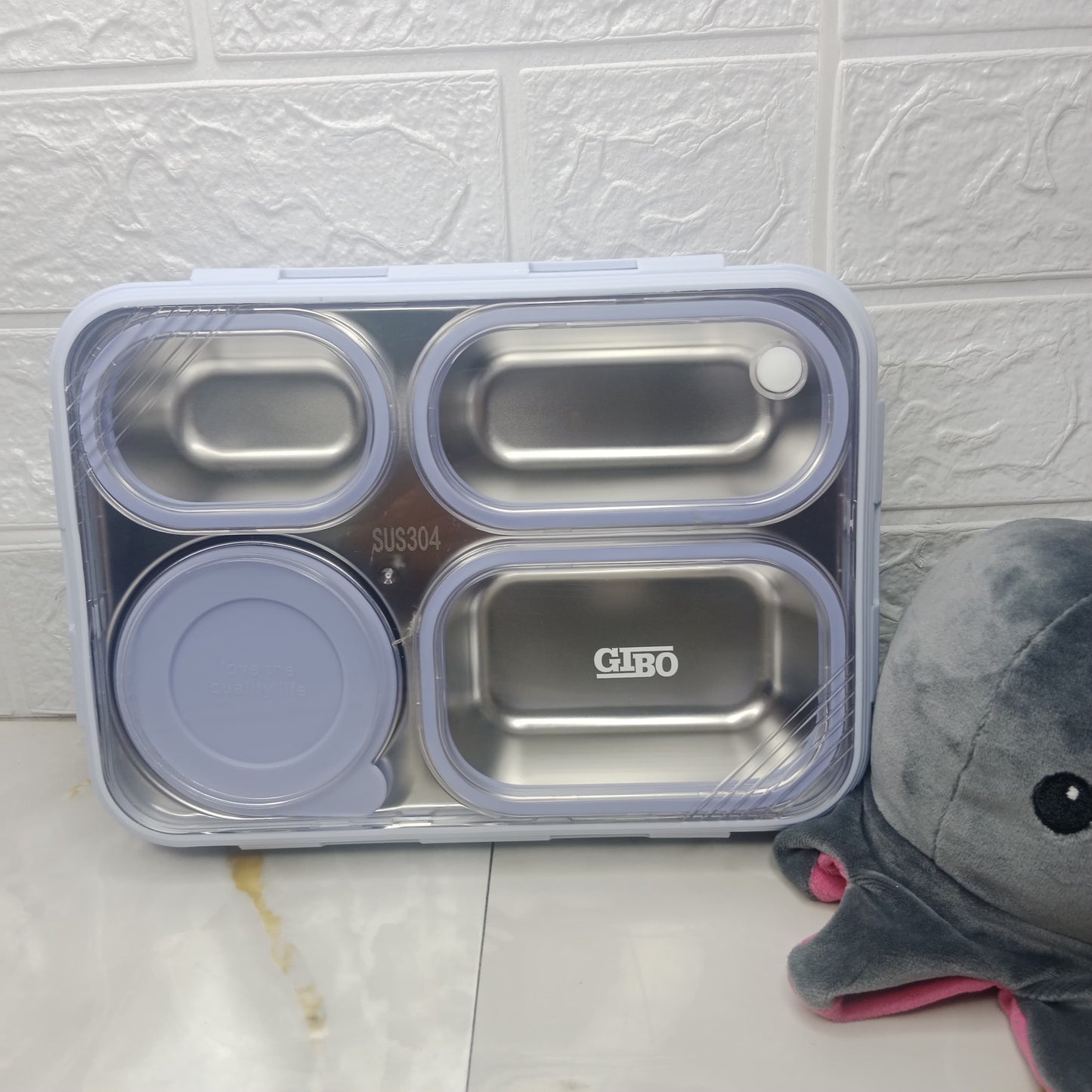 TRANSPARENT COVER PURPLE TRENDY LUNCH BOX | DURABLE AND LEAK PROOF TIFFIN BOX WITH ONE SPOON AND ONE FORK(766)