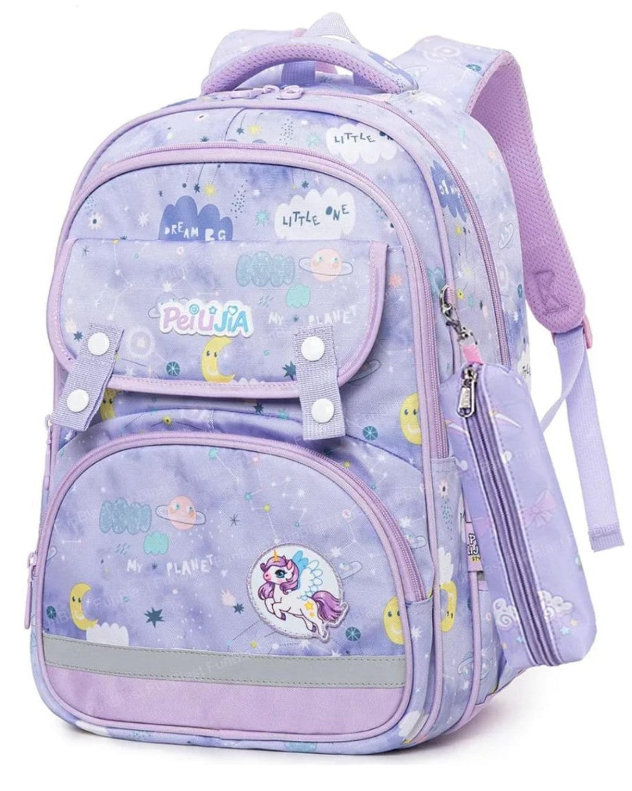 FunBlast Unicorn School Bag for Girls - Large Capacity Bagpack for with Pouch, Kawaii School Bag, Casual Backpack, Shoulder School Bags for students, Travel Bag, Picnic Bag