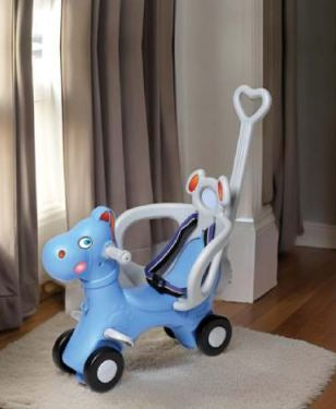 2 in 1 Baby Rocking Horse Toy Ride On Kids Rocker with Music Indoors & Outdoors Made in India for 1-3 Years Kids Car Rider Babies (Blue)