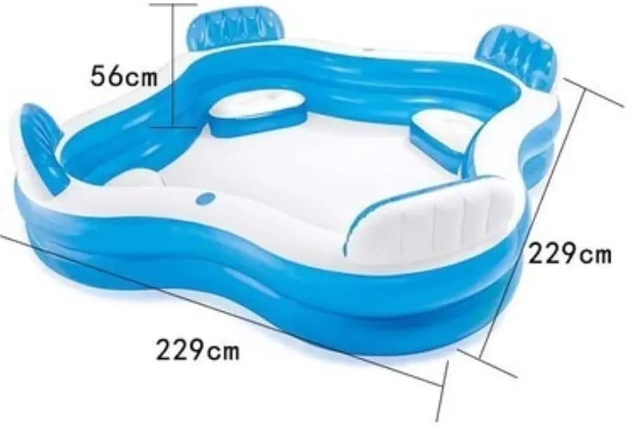 Intelligent PVC Intex Swim Center Family Lounge Pool With Pump Inflatable Swimming Pool (Multicolor) 56475NP