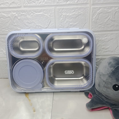 TRANSPARENT COVER PURPLE TRENDY LUNCH BOX | DURABLE AND LEAK PROOF TIFFIN BOX WITH ONE SPOON AND ONE FORK(766)