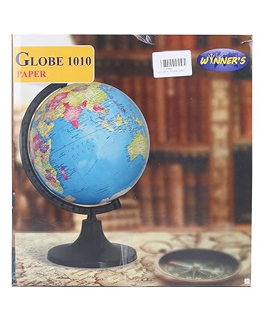 Winners Laminate 1010 Black Desk & Table Top Political World Globe (Large Blue) (TOY)