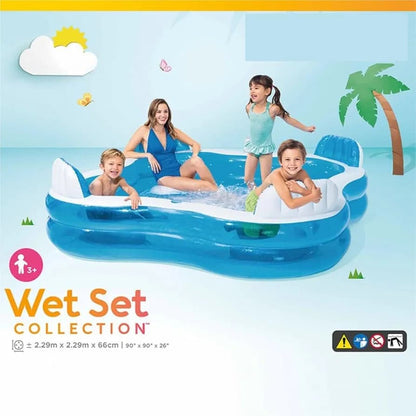 Intelligent PVC Intex Swim Center Family Lounge Pool With Pump Inflatable Swimming Pool  (Multicolor) 56475NP